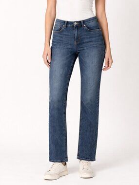 BKE Payton Straight Jeans Women's Distressed Mid Rise Stretch Denim